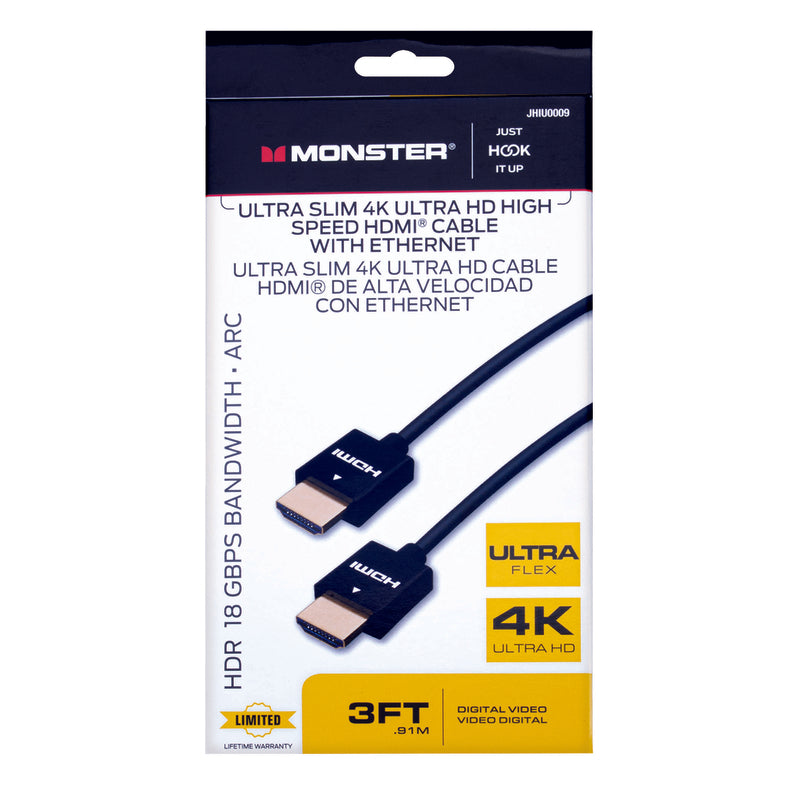 Monster Ultra Slim 4K Ultra HD High Speed HDMI Cable with Ethernet