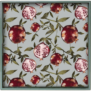 RockFlowerPaper Fresh Pomegranates Lacquered Tray - 15"
