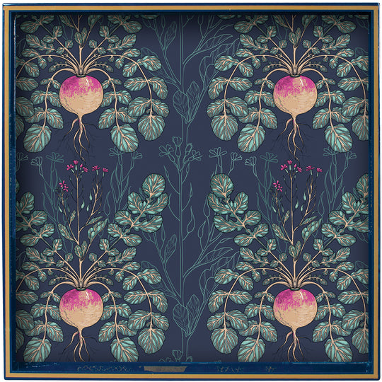 RockFlowerPaper Beets Lacquered Square Tray - 15"
