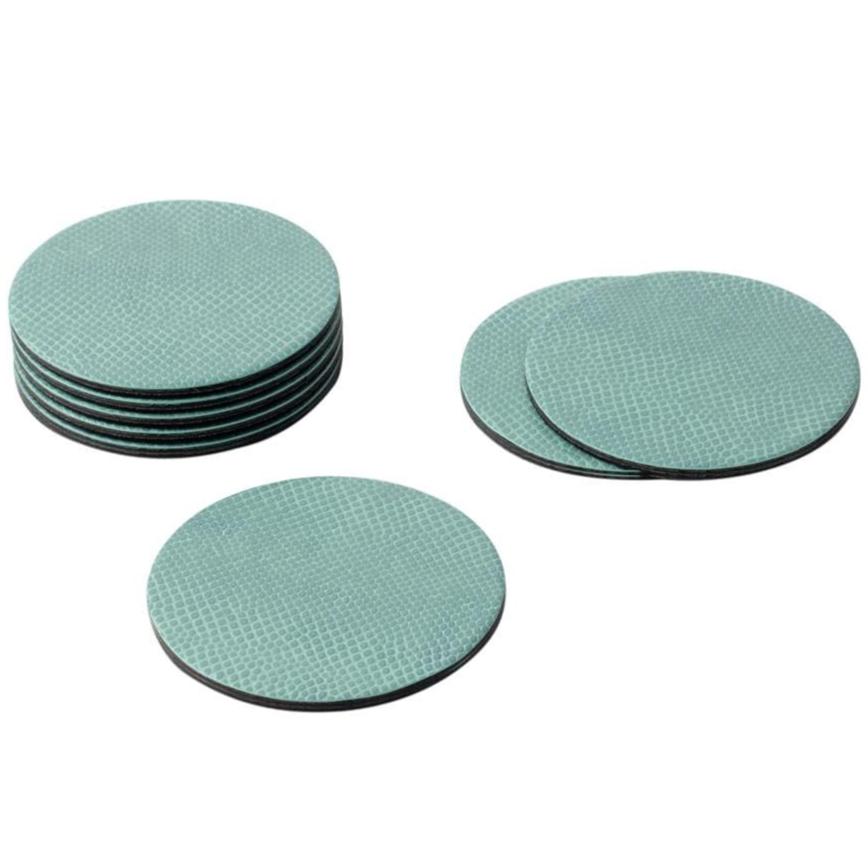 Caspari Snakeskin Felt-Backed Coasters (Mist) - 8 pc.