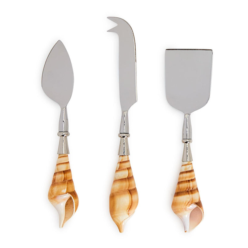 Set of 3 Cheese Knives - Seashell Design