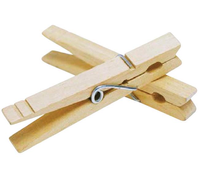 Wax-Coated Wooden Clothes Pins - 100 pc.