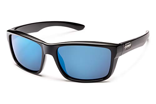Suncloud Mayor Sunglasses - Black Frame Blue Mirror Lens