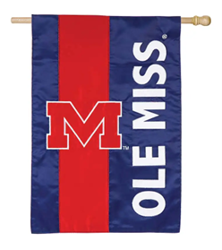 University Of Mississippi Embellished Appliqué House Flag