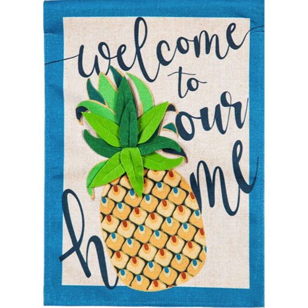 Evergreen "Welcome" Themed House Flags - 28" x 44"