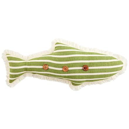 Mud Pie Green Fish Shaped Lake Pillow - 21" x 10"