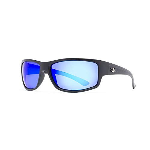 Calcutta Outdoors Rip Sunglasses - Black with Blue Mirror Lens