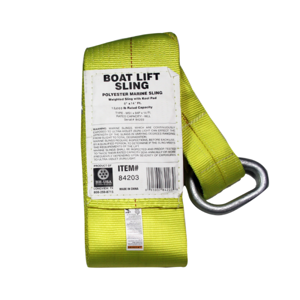 Yellow Weighted Boat Lift Sling