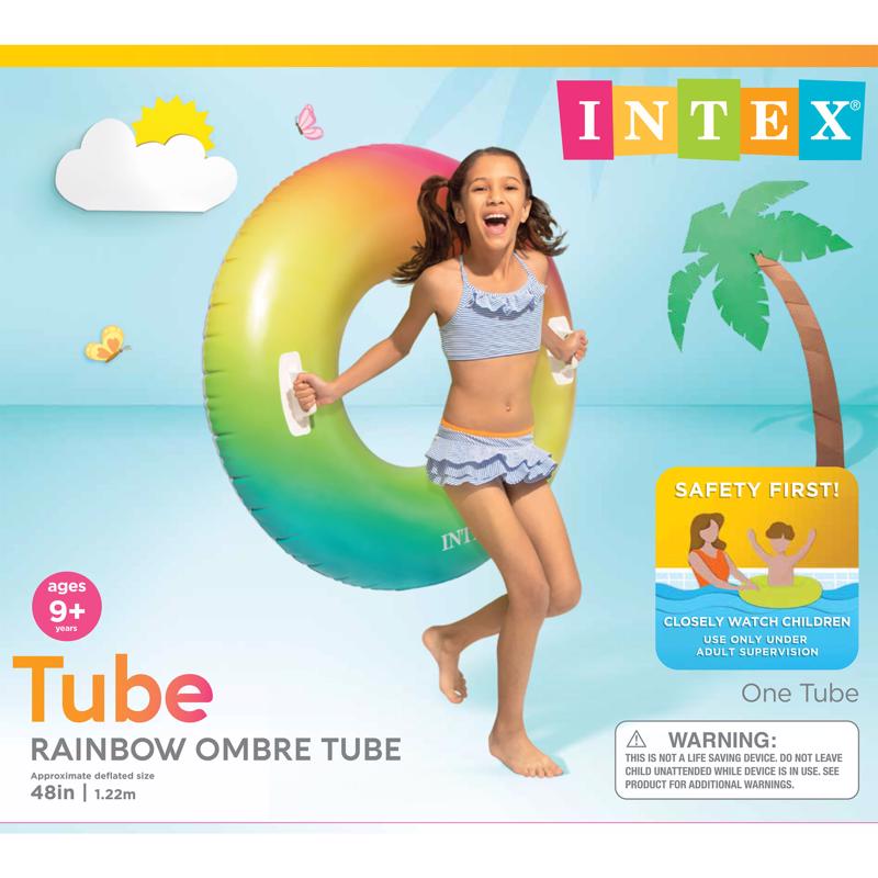 Intex Vinyl Inflatable Color Whirl Floating Tube - 48"