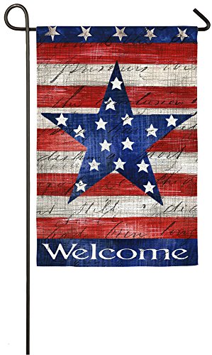 Patriotic Stars and Stripes Garden Suede Flag