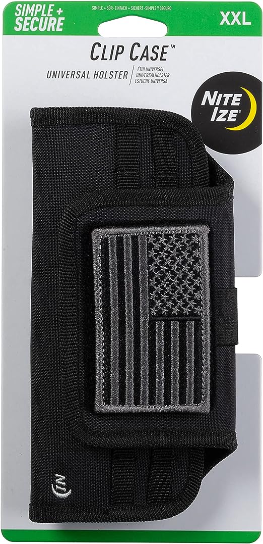 Clip Case Universal Phone Holster, Horizontal, USA Patch