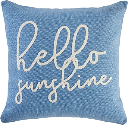 Mud Pie "Hello Sunshine" Dhurrie Throw Pillow - 22" x 22"