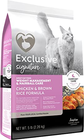 Exclusive Signature Weight Management and Hairball Care Adult Chicken & Brown Rice Cat Food
