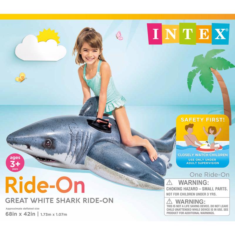 Intex Vinyl Inflatable Great White Shark Pool Float