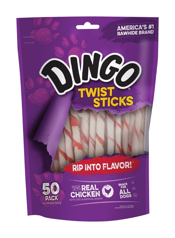 Dingo Twist Sticks, Chicken - 50 Pack