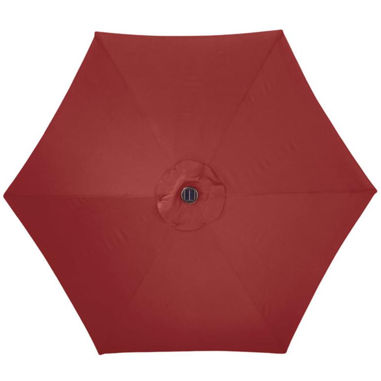 living accents 9 ft. tiltable white patio umbrella Living Accents Tiltable Lighted Solar Umbrella