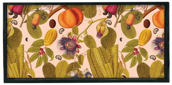 RockFlowerPaper Passion Flora Lacquered Serving Tray - 10" x 20"