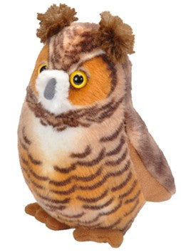 Audubon II Plush Great Horned Owl With Authentic Bird Sound - 5"