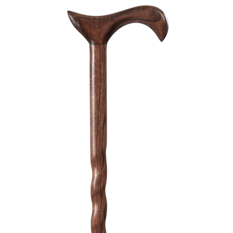 Brazos Derby Handle Twisted Oak Cane - 34"