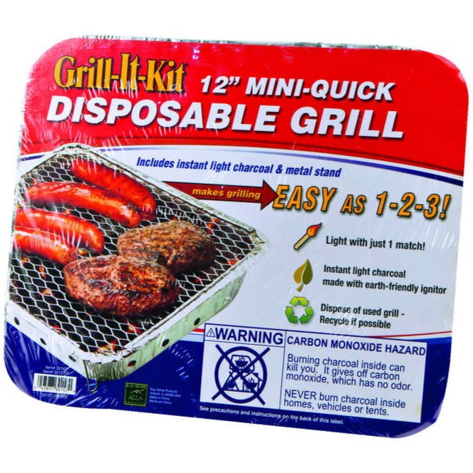 mini camping grill Grill-It-Kit Disposable Camping Grill Kit