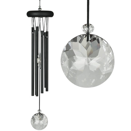 Crystal Meditation Windchime (Black) - 16"