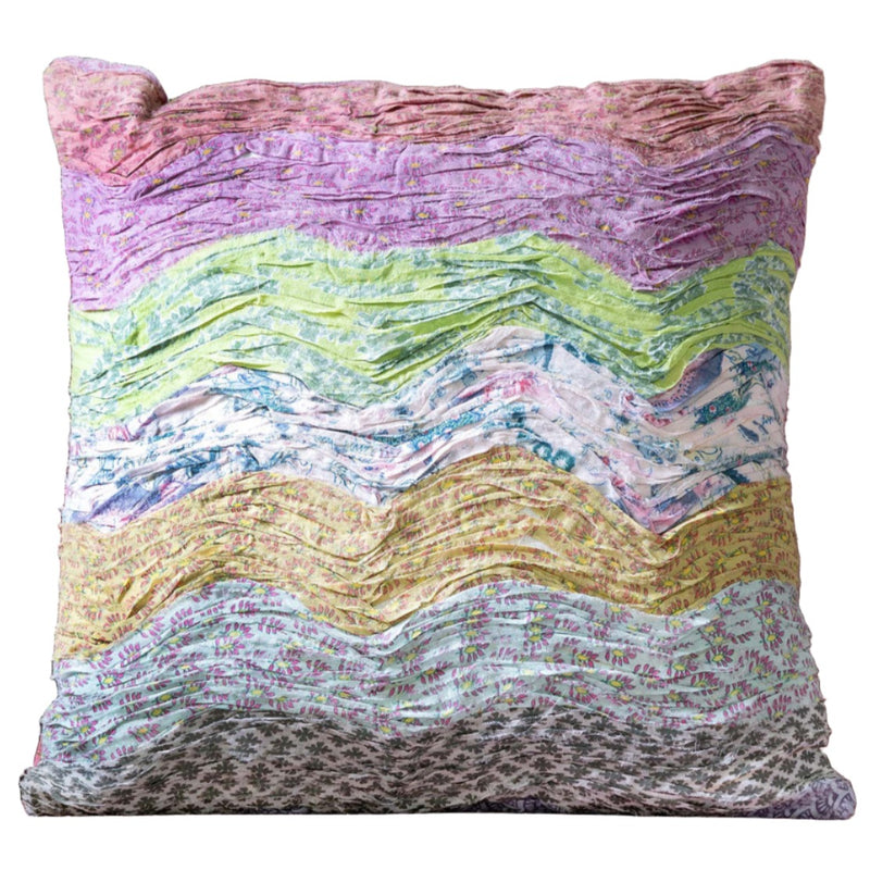Handstitched Wave Pattern Pillow