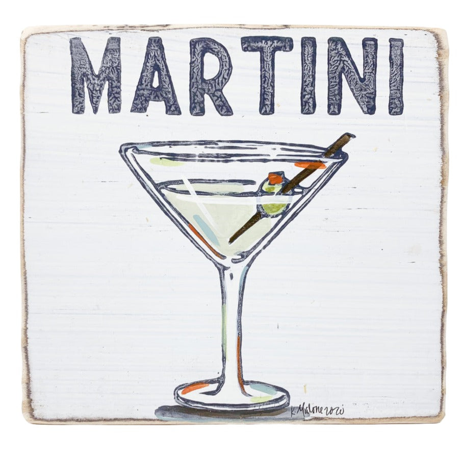 Kristin Malone Watercolor Wood Signs - 6" x 6"