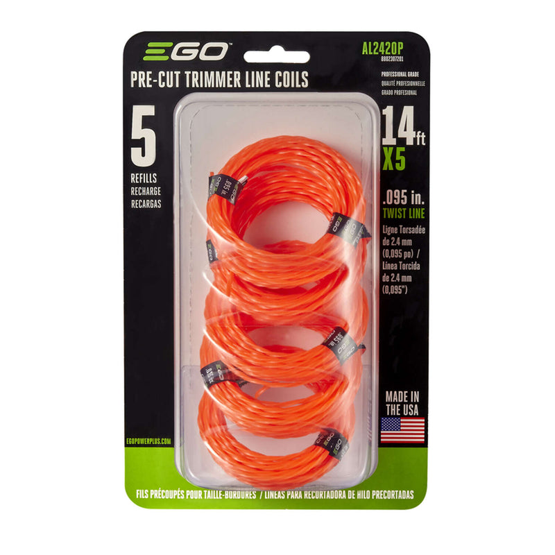 Ego Twisted Trimmer Line .095", 5 pack - 14' each