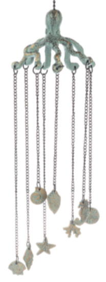 Rustic Iron Sea Life Windchime - 17.75"