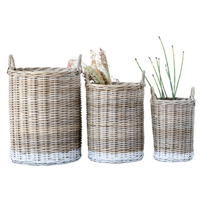 Rattan Baskets with Handles