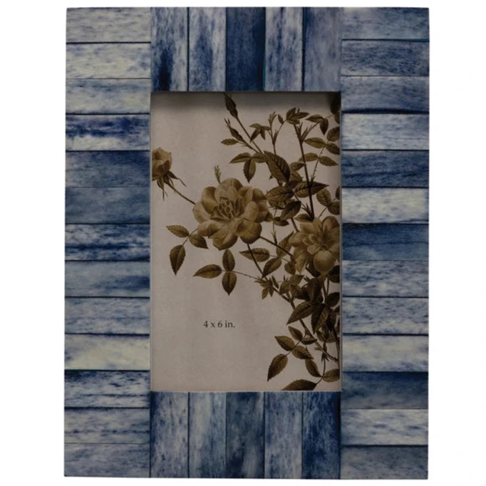 Blue Stained Bone Photo Frame - 4" x 6"