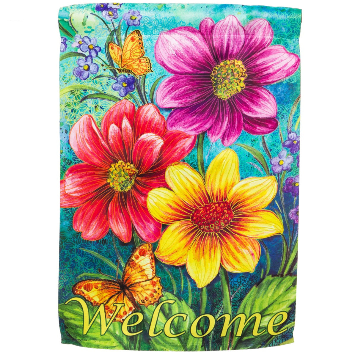 Evergreen "Welcome" Themed House Flags - 28" x 44"