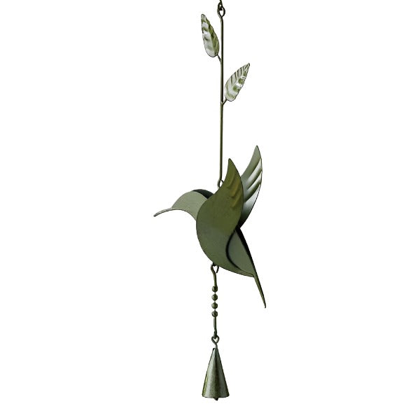 Hummingbird Wind Chime - Moss Green