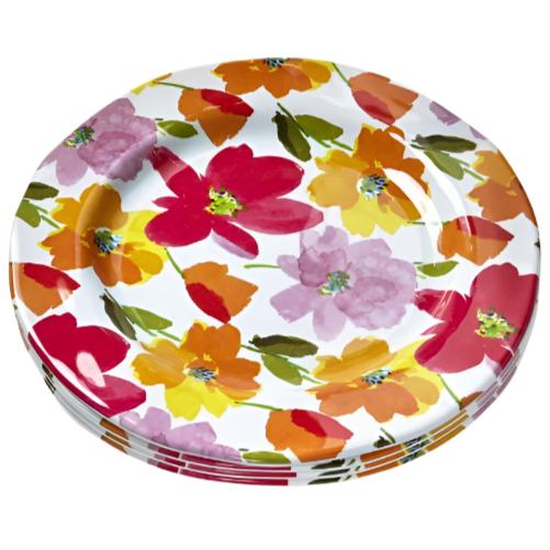 Springtime Floral Melamine Salad Plates - 4 pc.