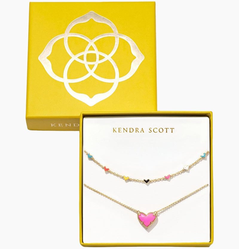 Kendra Scott Ari & Haven Gold Enamel Heart Necklace Gift Set - 2 pc.