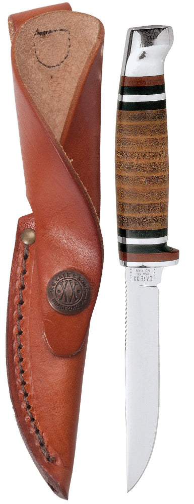 Case Mini FINN Stainless Steel Hunting Knife w/ Leather Sheath - 3.13"