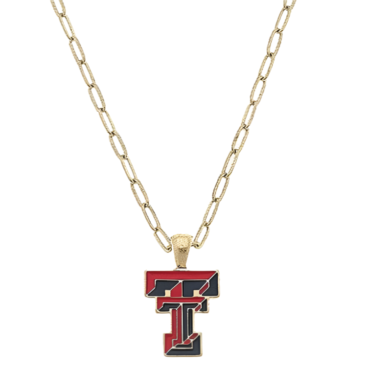 Canvas Style Texas Tech Raiders Enamel Logo Necklace