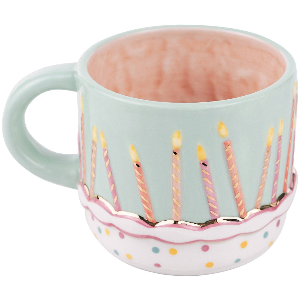 Glory Haus Ceramic Cake & Candles Birthday Mug - 16 oz.