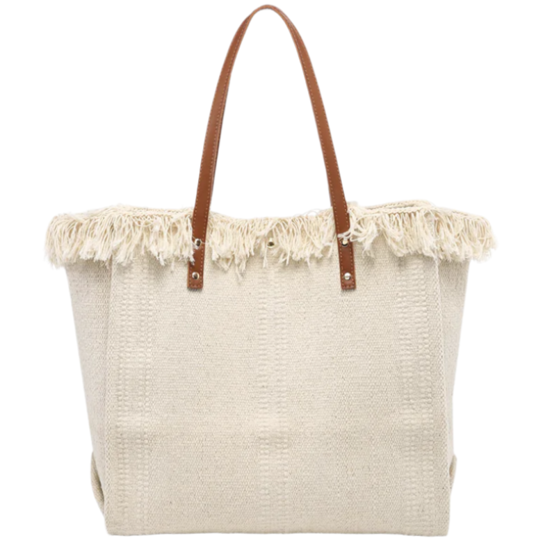 Jen & Co. Madison Hand-Woven Cotton Fringe Tote