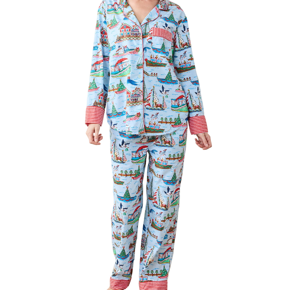 Printfresh Sugar Plum Ferry Long Pajama Set