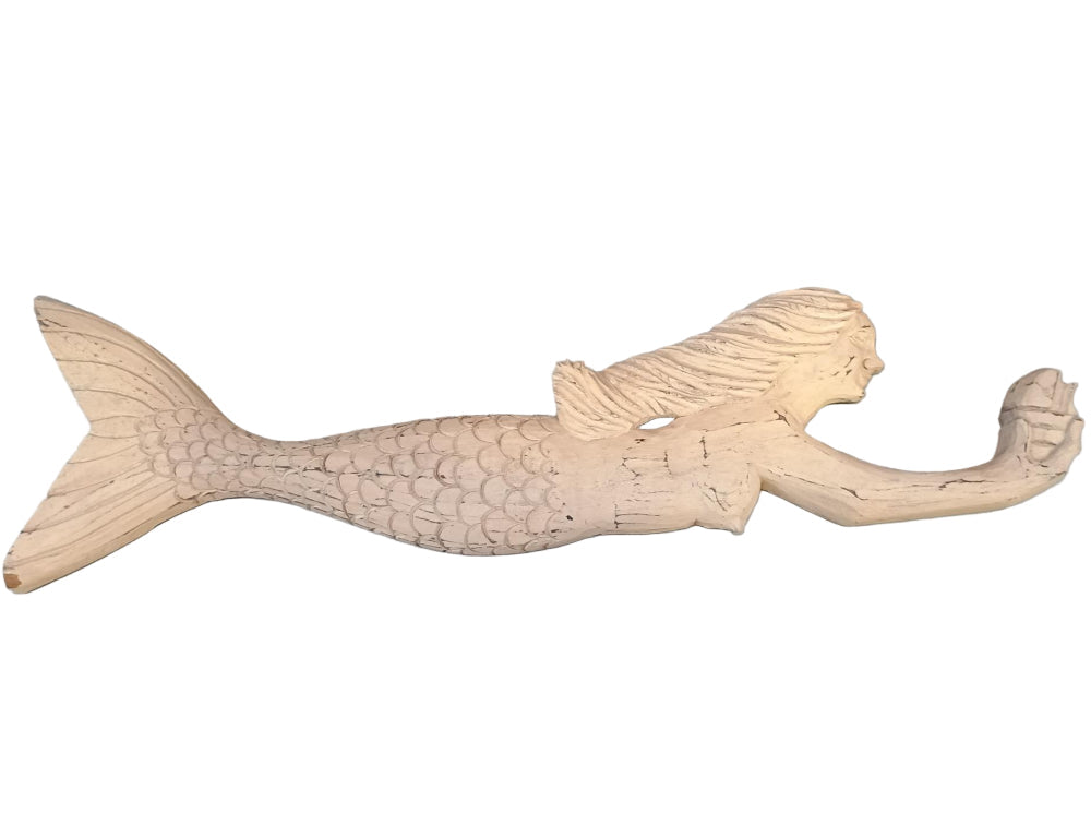 Gallerie II Distressed Wood Mermaid Wall Hang - 28"