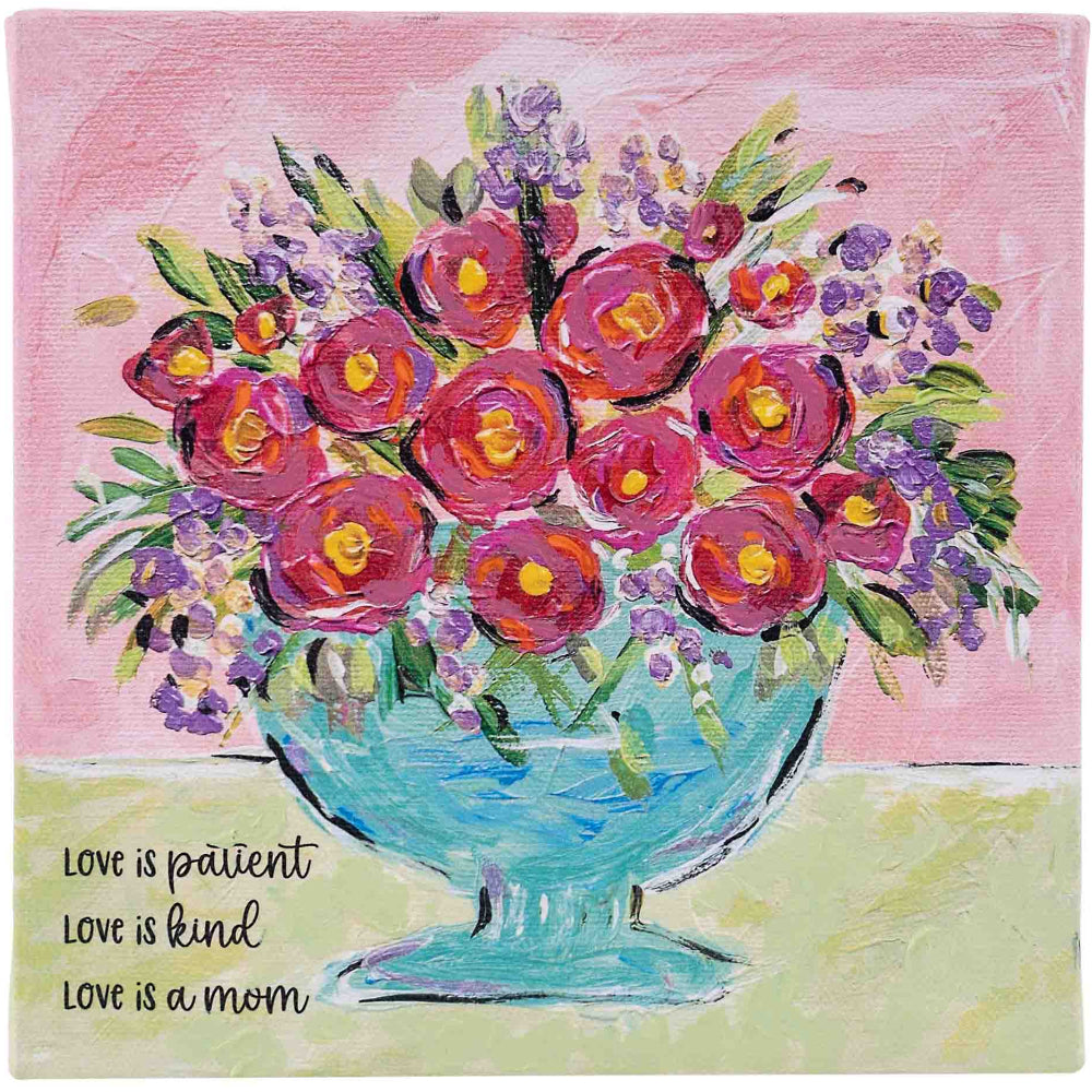 Glory Haus "Love is a Mom" Textured Canvas Print - 8" x 8"