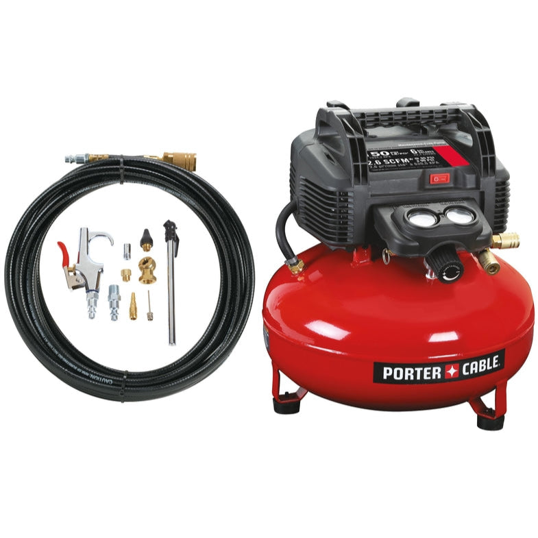 Porter Cable 6-Gallon Portable 150 PSI Pancake Air Compressor Kit