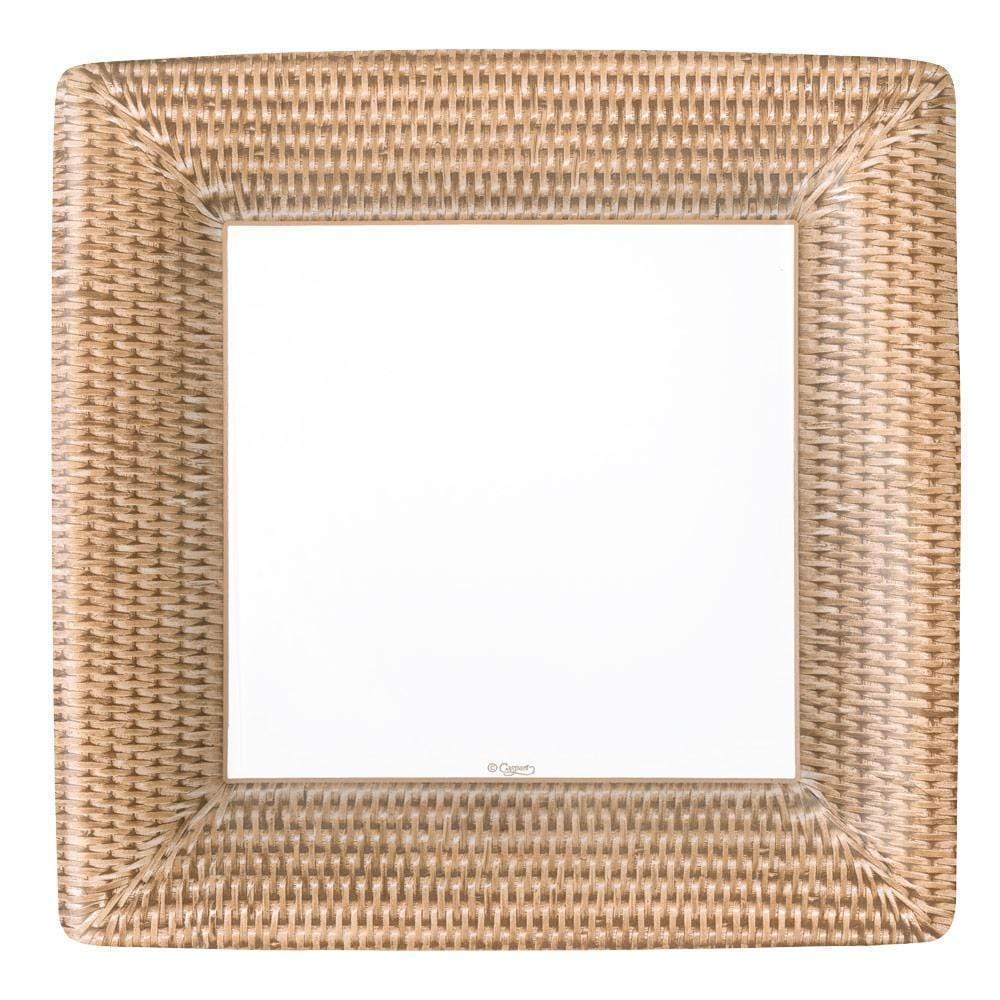 Caspari Rattan-Patterned Square Paper Plates