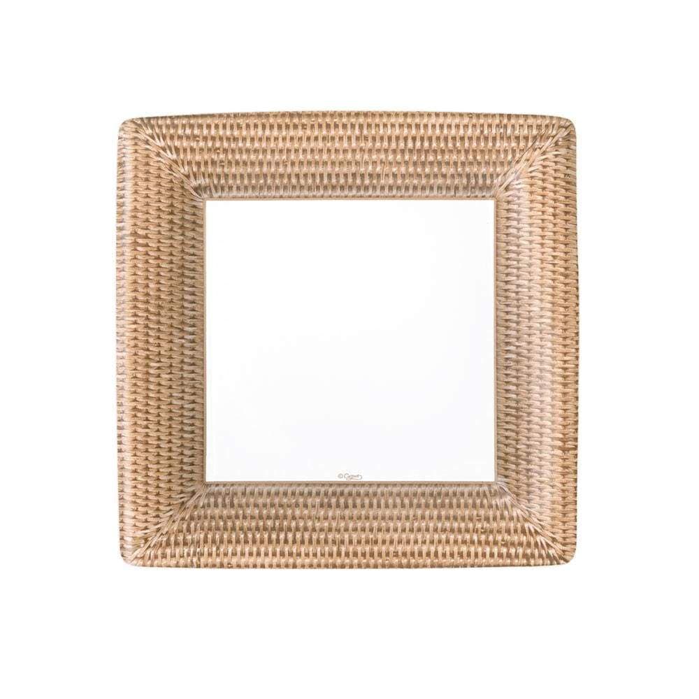 Caspari Rattan-Patterned Square Paper Plates
