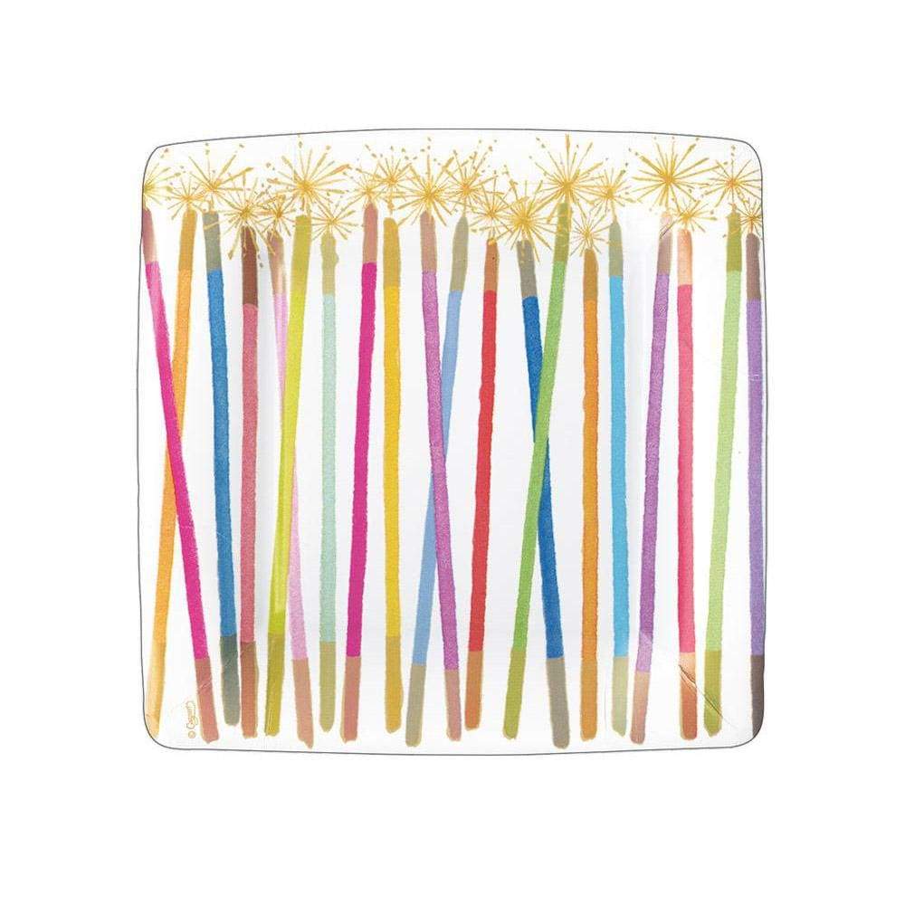 Caspari Party Candles Square Paper Plates