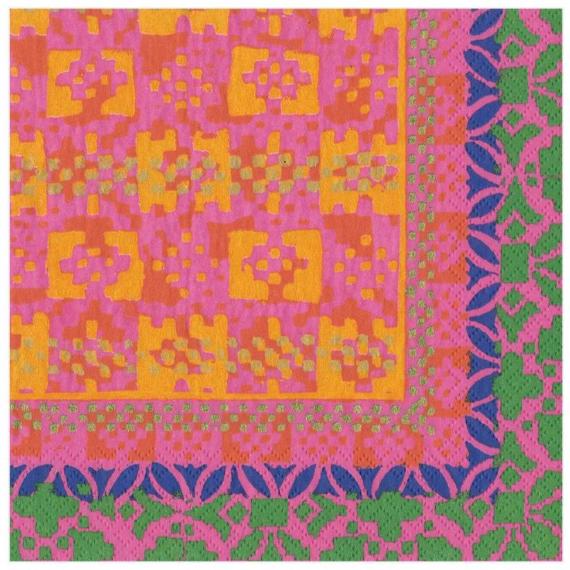 Frida Paper Luncheon Napkins (Fuchsia & Orange)
