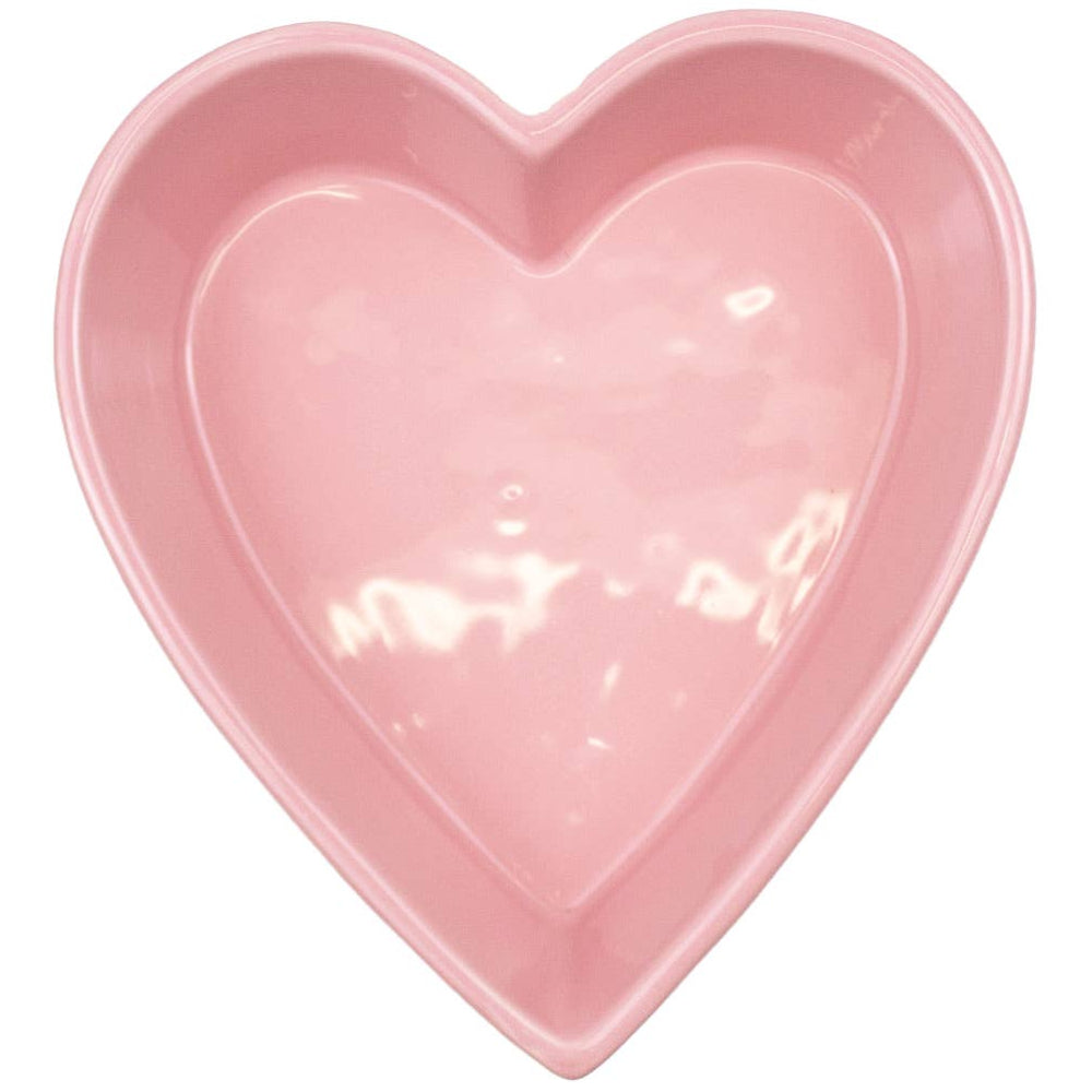 Royal Standard Pink Glazed Stoneware Heart Dish - 7" x 8"