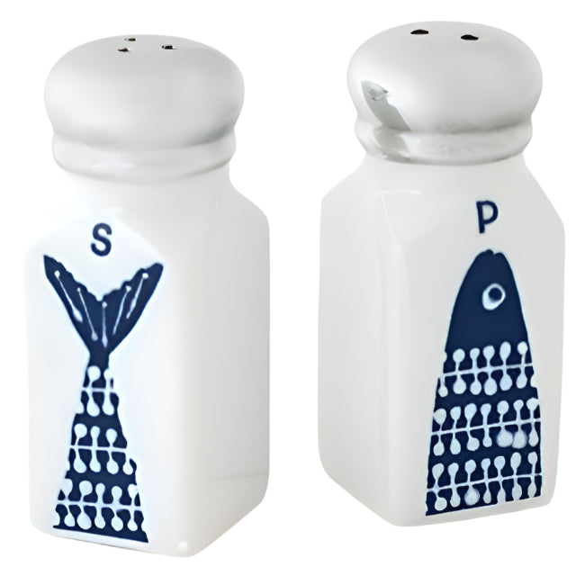 Porcelain "Heads or Tails" Fish Salt & Pepper Shakers