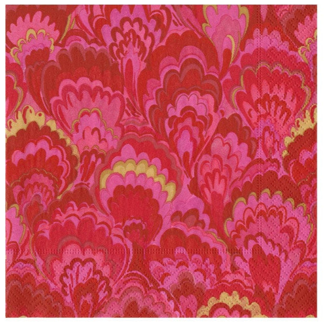 Caspari Marbled Ceramica Red Paper Napkins